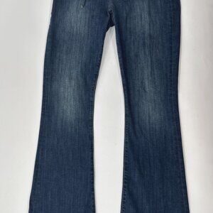 Guess 1981 Flare Jeans Womens 29 Blue Denim Tie Front Pockets Hippie 30x34